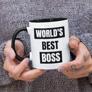 World&#39;s Best Boss, Office Supervisor Cute / Funny Coffee Mug (11 or 15oz)  - Beautiful Premium Quality Gift Idea (Available with Color)