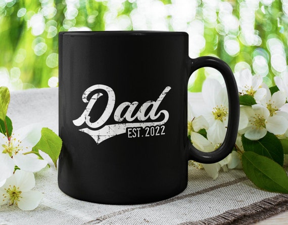 15 oz coffee mug dad est Personalized Dad Mug with Kids Names, Custom Coffee Cup for Fathers Day, Gifts for Him, White w Black / 11oz from BluChi main image 1