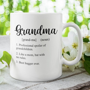Grandma Dictionary Definition, Grandmother Cute / Funny Coffee Mug (11 or 15oz) - Beautiful Premium Quality Gift Idea (White or Colored)