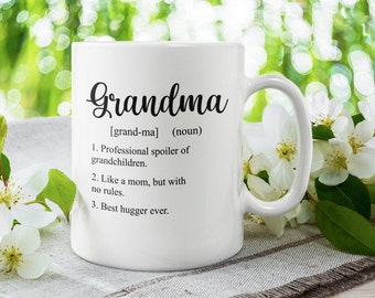 Grandma Dictionary Definition, Grandmother Cute / Funny Coffee Mug (11 or 15oz) - Beautiful Premium Quality Gift Idea (White or Colored)