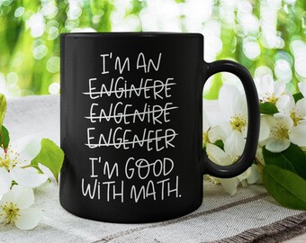 Tazza Da Caffè Per Ingegnere 'I'm An Engineer Im Good At Math' - Regalo Divertente 330 Ml In Ceramica, Idea Compleanno Per Amico Collega