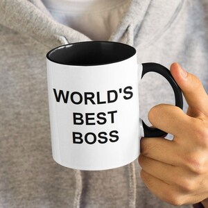 World&#39;s Best Boss, The Office Michael Scott Funny Coffee Mug (11 or 15oz)  - Beautiful Premium Quality Gift Idea (Colored, White or Black)
