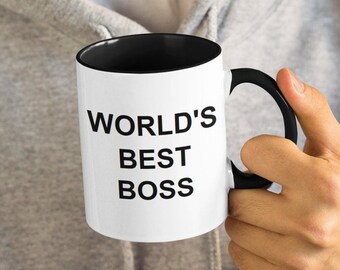 World's Best Boss, The Office Michael Scott Taza de café divertida (11 o 15 oz) - Hermosa idea de regalo de calidad premium (color, blanco o negro)