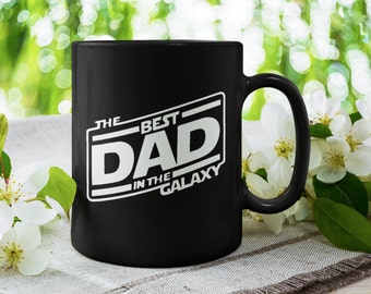 Den bästa pappan i galaxen, pappa rolig/söt kaffemugg (300 ml eller 450 ml) - Vacker presentidé av premiumkvalitet (vit, svart eller med färg)