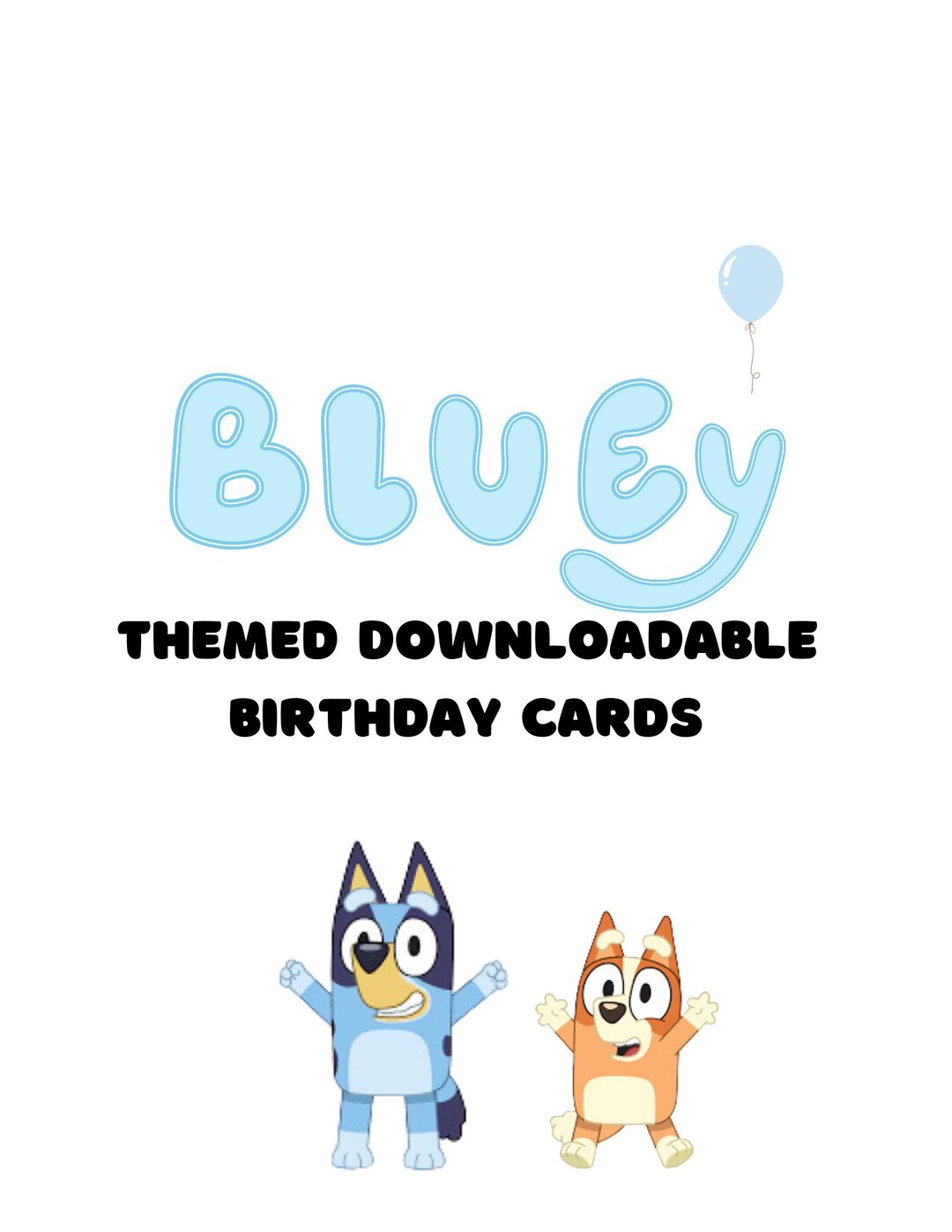 Bluey Birthday Cards - Etsy