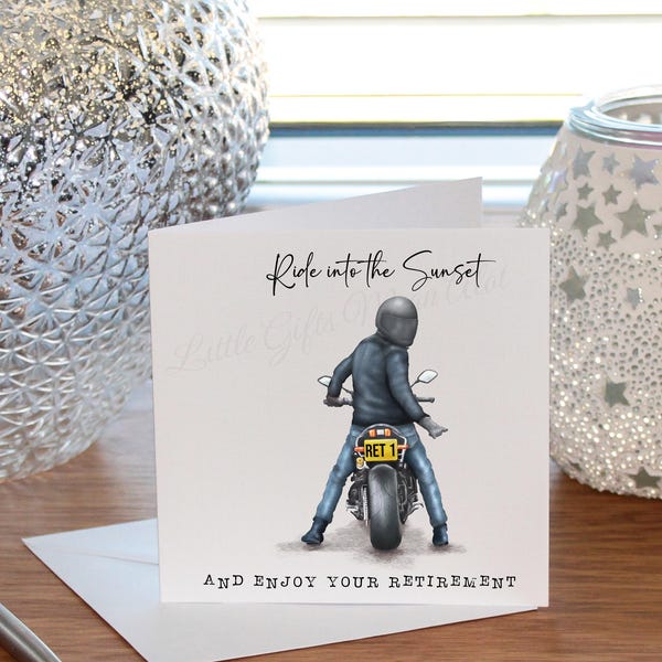 Biker Retirement Card: Ride into the Sunset