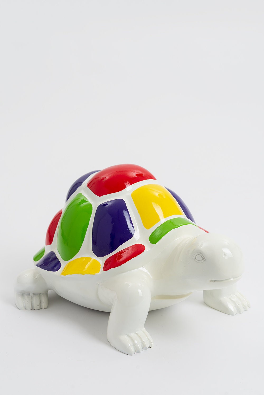 Shaki - 45cm Statue en Résine Mini Tortue Taille S Design Smarties Blanc Sculpture Animal Déco Maiso