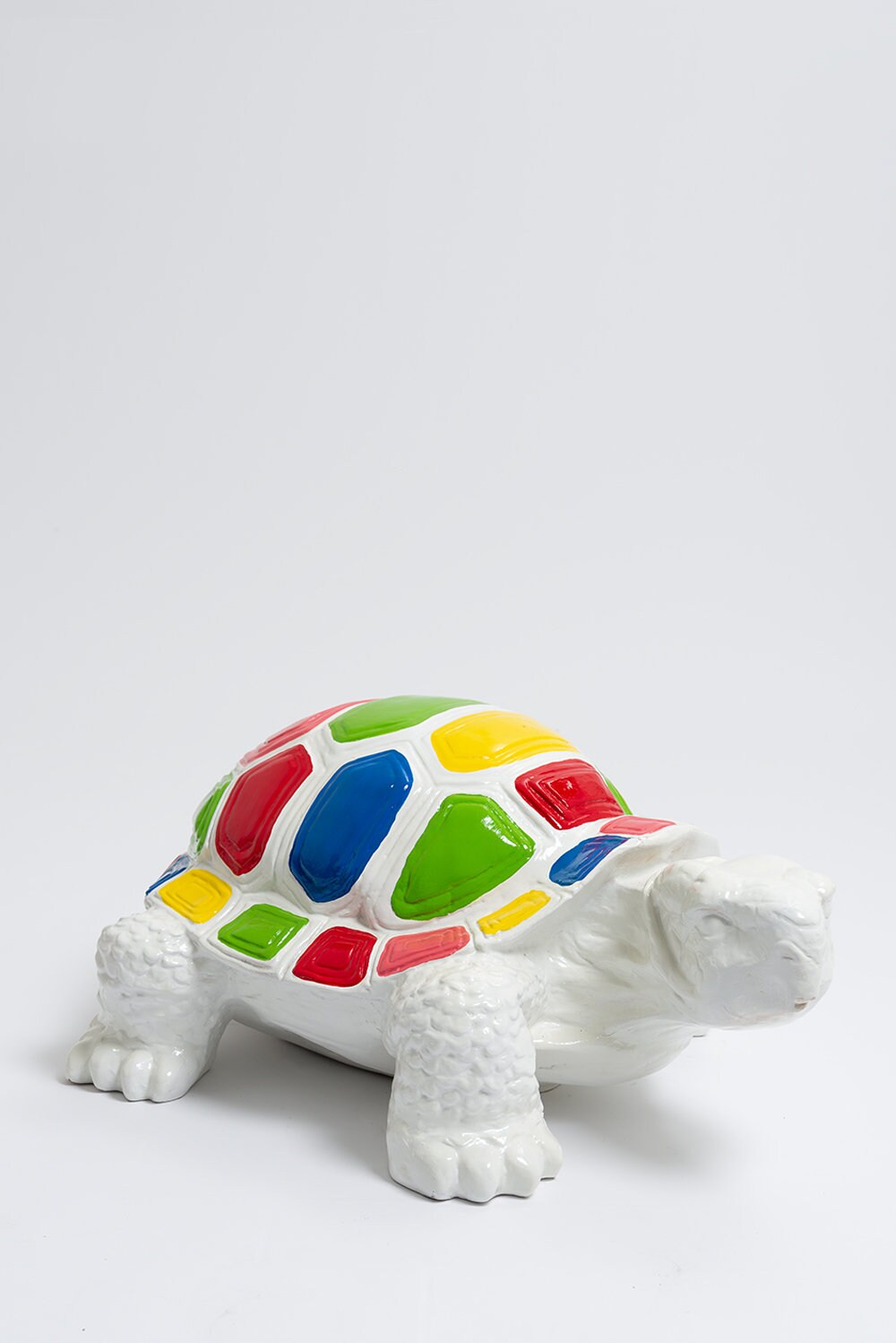 Bakou - 70cm Statue en Résine Tortue Taille M Design Smarties Blanc Sculpture Animal Déco Maison Déc