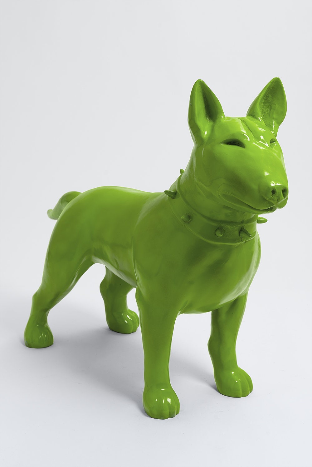 Oxford 110cm Statue en Résine Chien Mini Bull Terrier Taille S Design Coloris Vert Clair Sculpture A