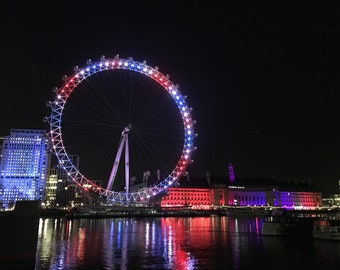 London Eye, iluminado por la noche, Tarjeta de Saludos