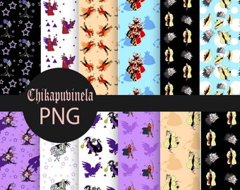 Witch Seamless Pattern, Digital Papers, Scrapbook Papers, Pattern Paper, Background, Wallpaper, Pattern, 12*12inches -300dpi