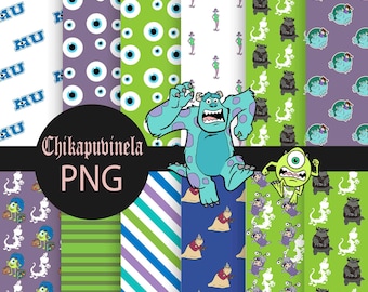 Monsters University Seamless Pattern, Scrapbook Paper (Digital Download)