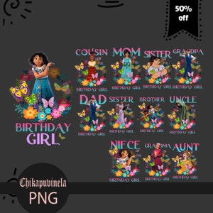 Bundle Family Birthday Girl Png,  Birthday Png, Png Images Digital 300dpi