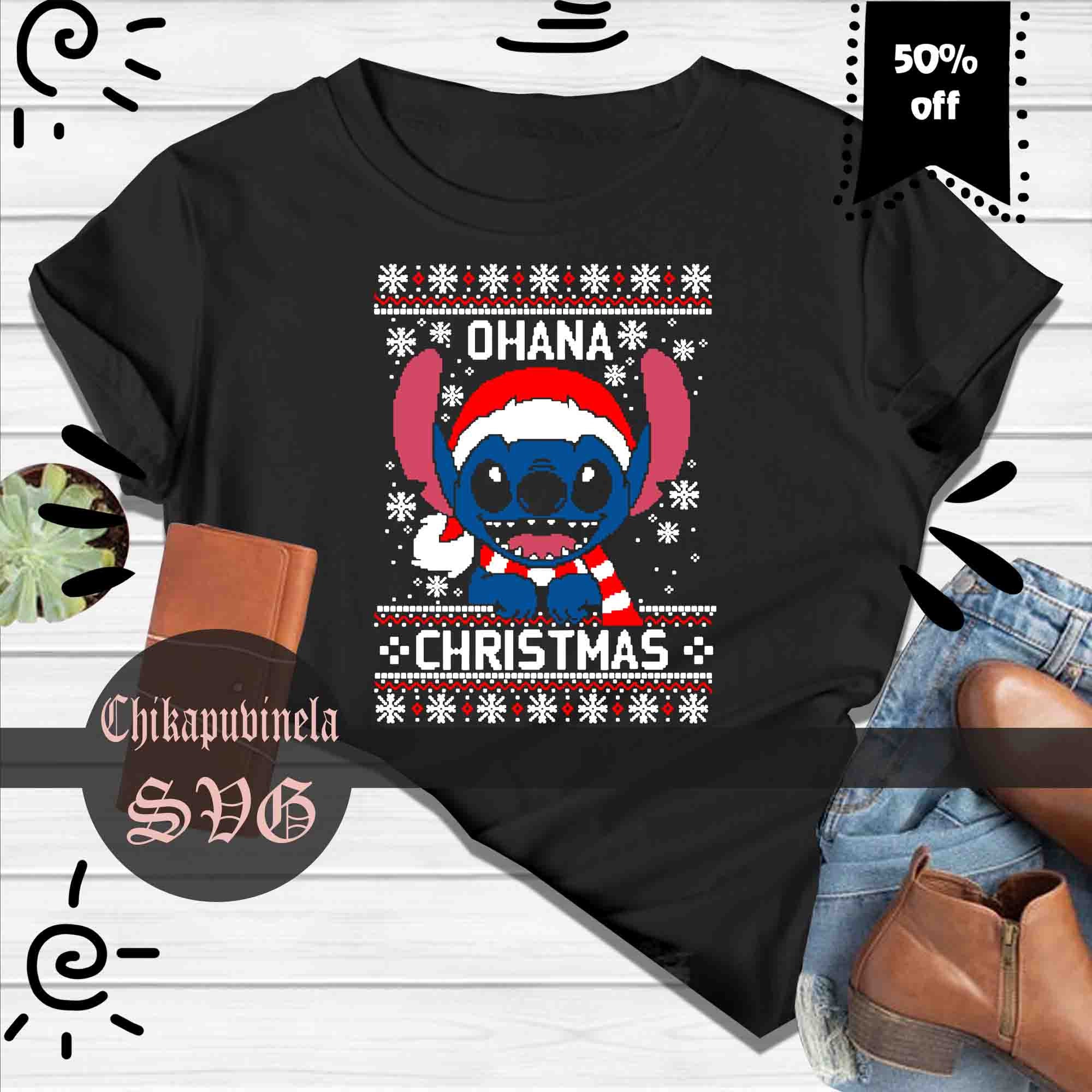 Santa Stitch Merry Xmas Lilo And Stitch Disney Gifts AOP Print Christmas  Ugly Sweater For Men Women - Banantees