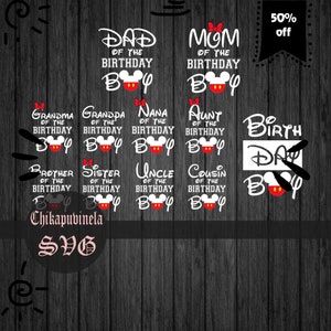 Birthday Boy Svg, Bundle, Family Birthday Party Svg, Mouse Family Svg, Mouse Ears svg, Cricut File, Clipart, Svg, Png, Eps, Dxf