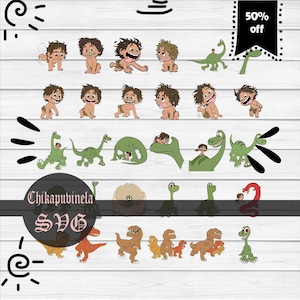 Dinosaur svg, Bundle, Cartoon Svgs, Cricut File, Clipart, Svg, Png, Eps, Dxf
