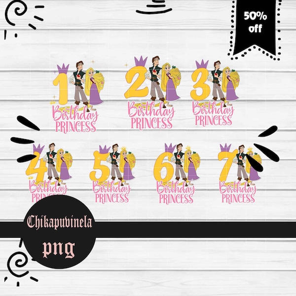 Bundle, anniversaire Svg, anniversaire princesse Svg, anniversaire SVg, fichier Cricur, Clipart, Svg, Png, Eps, Dxf