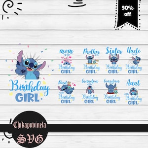 Bundle Family Birthday Girl svg, Birthday svg, Cricut File, Clipart, svg, png, eps, dxf