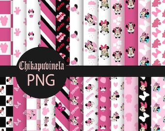 Pink Mouse Seamless Pattern, Digital Papers, Scrapbook Papers, Pattern Paper, Background, Wallpaper, Pink Pattern, 12*12inches -300dpi