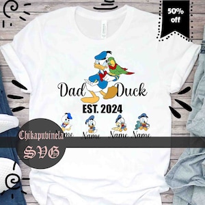 Personalized Dad Duck Est 2024 Svg, Duck Svg, Dad Svg, Cartoon Svg, Father's Day Svg, Cricut File, Clipart, Svg, Png, Eps, Dxf