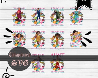 Bundle Family Birthday Girl Png,  Birthday Png, Png Images Digital 300dpi
