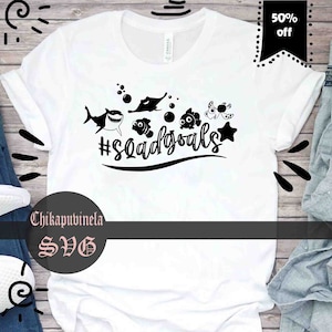 Squadgoals Svg, Fish Svg, Cartoon svg, Cricut File, Clipart, Svg, Png, Eps, Dxf