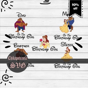 Bundle Family Birthday Girl Svg, Cartoon Svg, Birthday Svg, Cricut File, Clipart, Svg, Png, Eps, Dxf