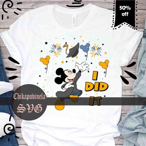 I Did It Graduation Svg, Mouse I Did It Svg, School Svg, Back To School Svg, Cartoon Svg, Cricut File, Clipart, Svg, Png, Eps, Dxf