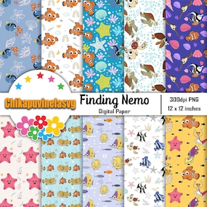 Fisch nahtlose Muster, digitale Papiere, Scrapbook Papiere, Musterpapier, Hintergrund, Wallpaper, 12*12inches -300dpi
