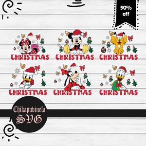 Christmas Svg, Mouse And Friends Santa Svg, Bundle, Christmas Svg, Cricut File, Clipart, Svg, Png, Eps, Dxf