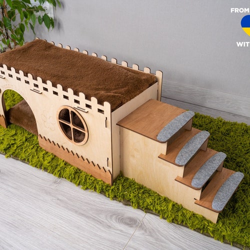 Modern Rabbit House Castle for 2 Rabbits Guinea Pig Etsy