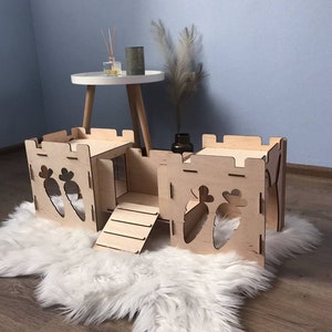 Wooden rabbit house, bunny сastle