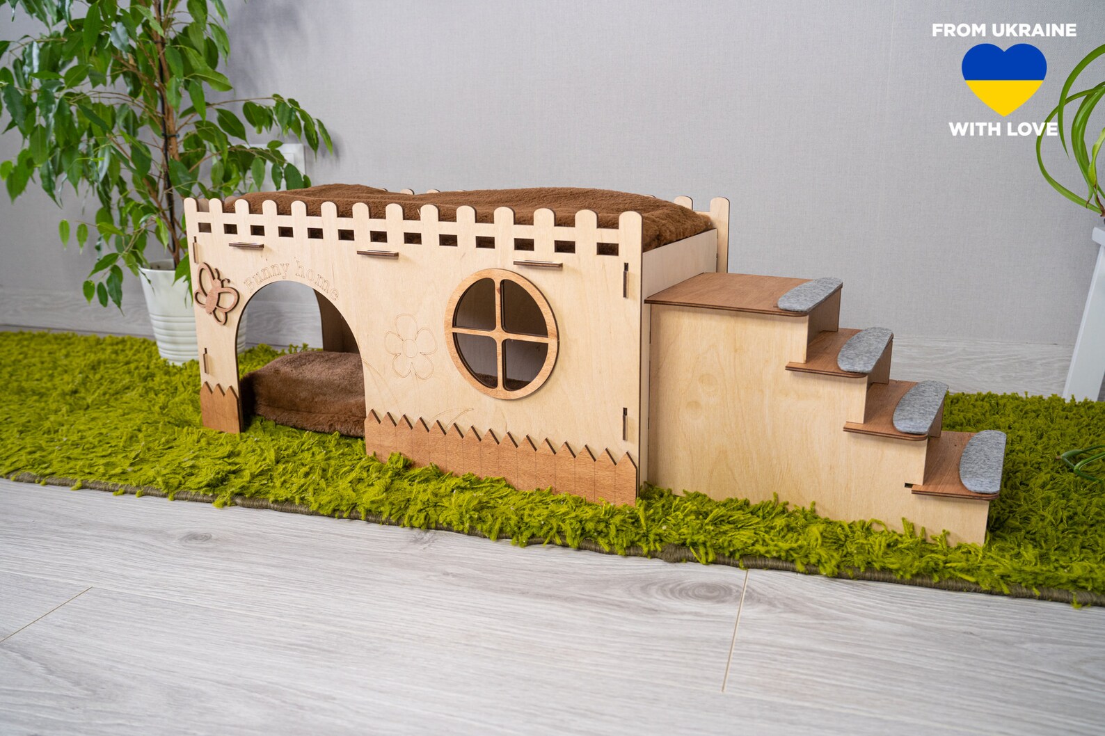 Wooden Rabbit House Bunny сastle With Pillow Add Your Etsy