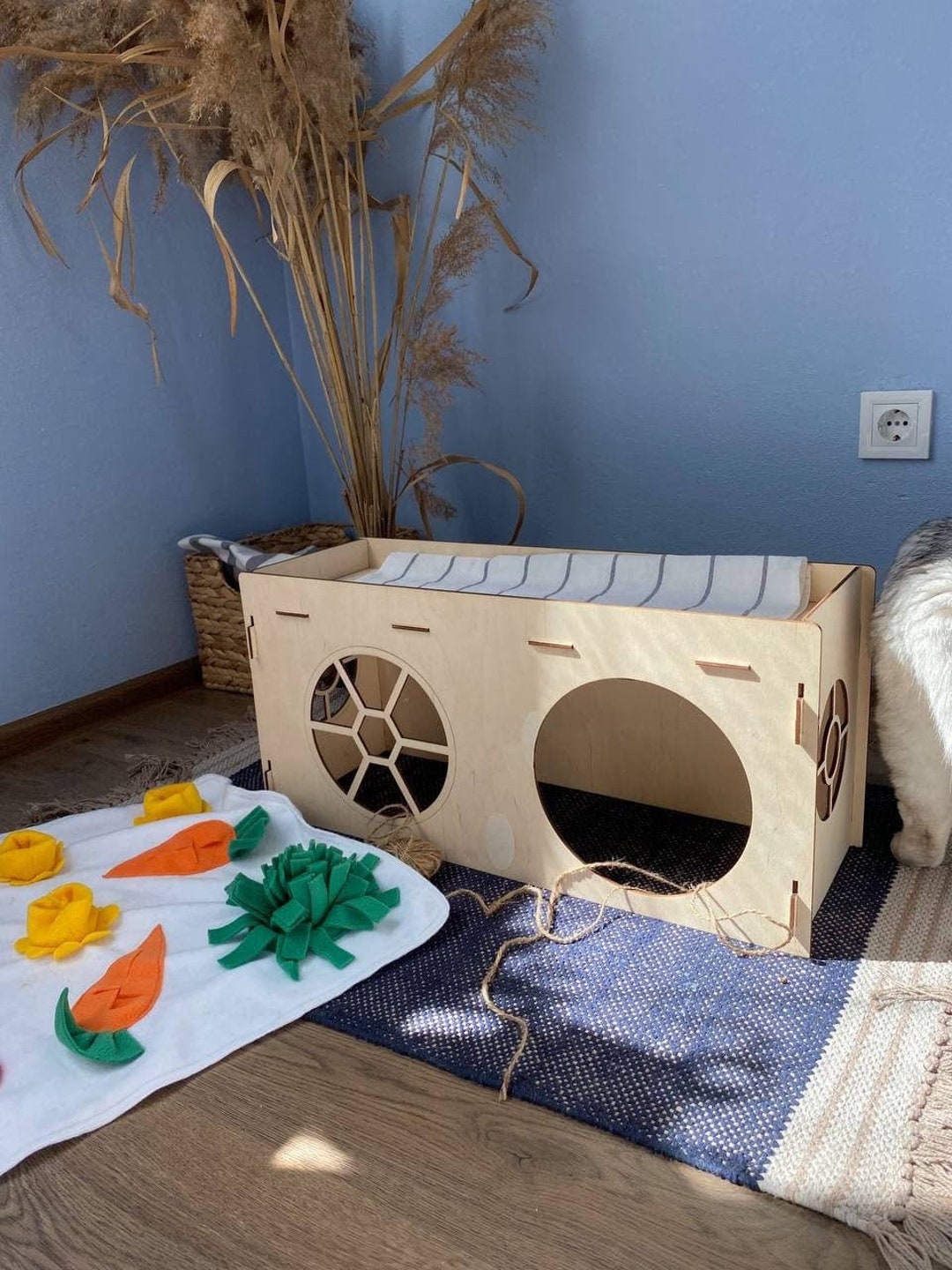 Happy Rabbit House Wooden Rabbit House With Personalized Sign - Etsy
