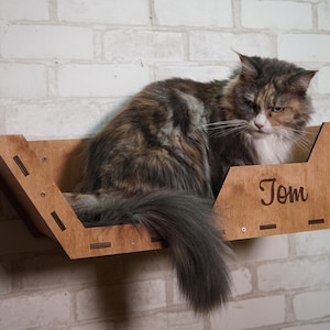 Wall mounted cat bed with free personalization, Cat bed furniture, Cat wall furniture, Cat shelf, Modern cat furniture, Cat lover gift