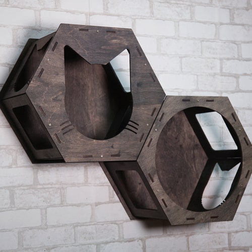 Cat shelves hexagons, Climbing wall cats, Cat wall orders House