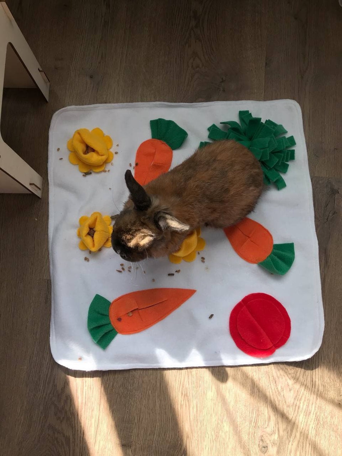 Bunny Rabbit Snuffle Mat Guinea Pig Toy Foraging Blanket Etsy