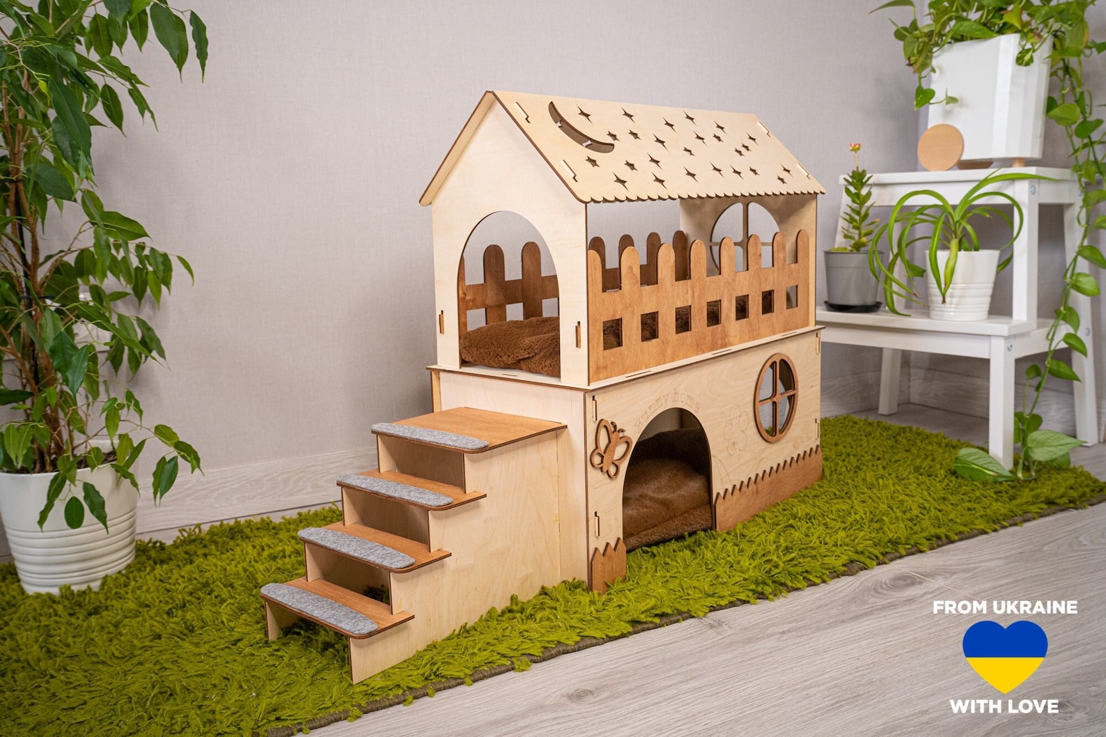 Wooden Rabbit House Bunny сastle With Pillow Add Your Etsy