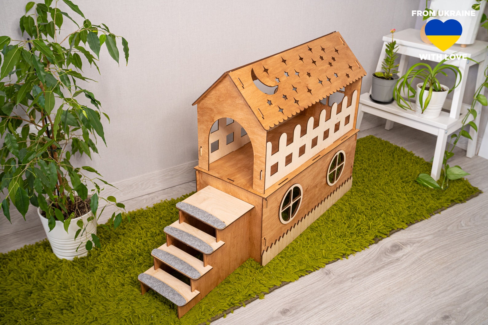 Wooden Rabbit House Bunny сastle With Pillow Add Your Etsy