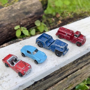 Vintage Metal Toy Cars Set of 4