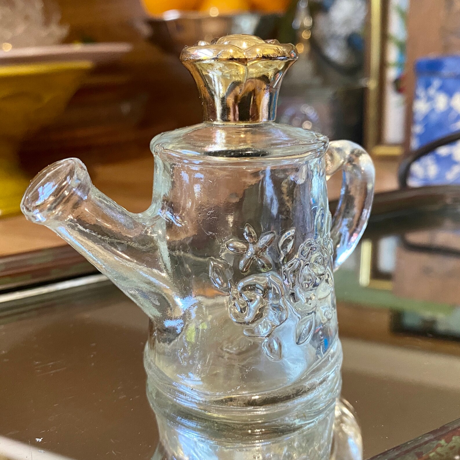 Vintage Avon Clear Glass Watering Can Bottle with Gold Lid and Etsy