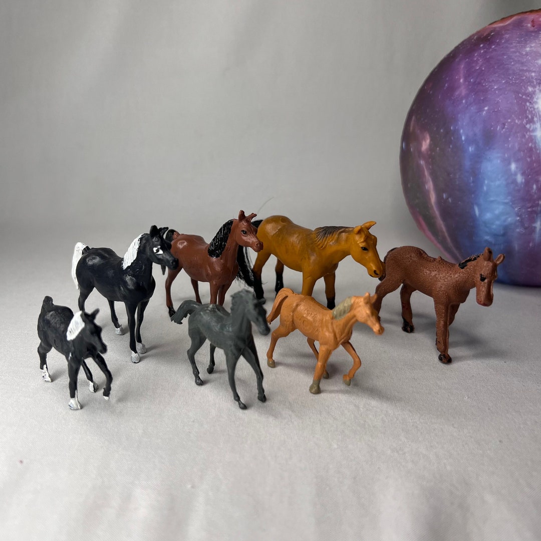 Vintage Miniature Plastic Horses Dollhouse Model Horses Farm Etsy