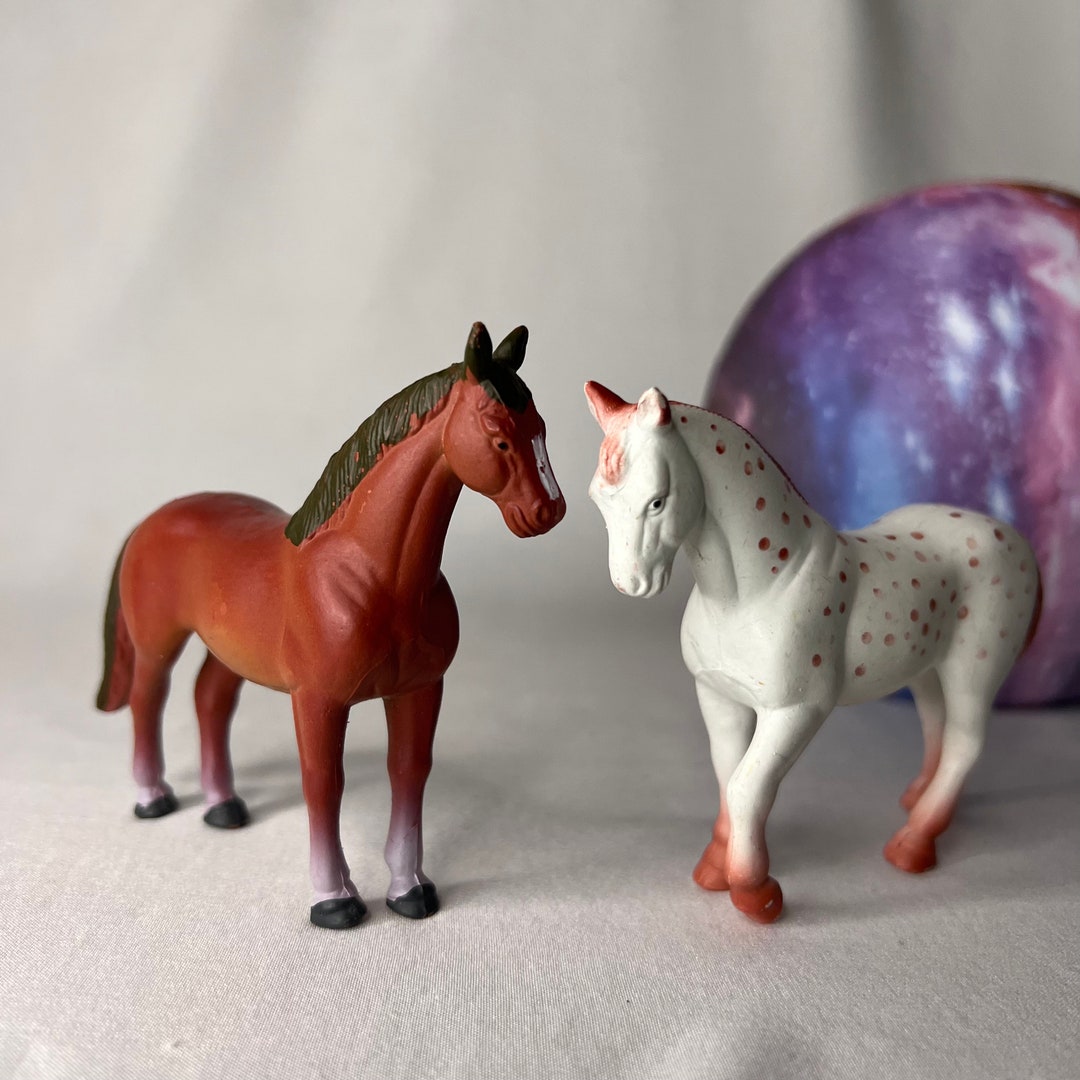 Vintage Miniature Plastic Horses Funrise 1988 Set of 2 Etsy
