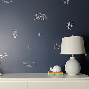 Under the Sea Wall Decals /Nautical Bedroom /Ocean Stickers / Modern Nursery /Kids Decor /Removable Vinyl Decals afbeelding 6