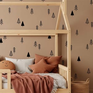 Handgezeichnete Baum-Aufkleber / Minimalistische Bäume / Kinderzimmer / Wildnis-Aufkleber