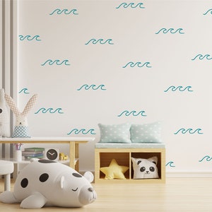 Wave Wall Decal / Ocean Wall Stickers / Beach Nursery Decals / Removable Vinyl / Modern Kids Room