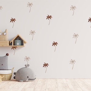 Palm Tree Wall Decals / Beach Wall Decal / Ocean Wall Stickers / Nursery Decals / Removable Vinyl / Modern Kids Room