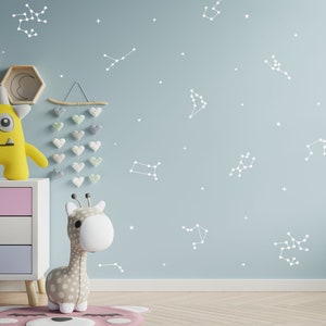 Constellations & Stars - Modern Wall Art, Kids Room Wall Art, Removable Wall Stickers