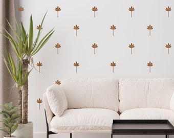 Boho Leaf Wall Decals, Removable Vinyl Nursery Decor