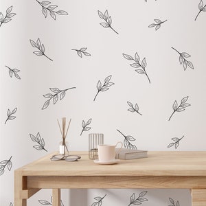 Wispy Leaves Wall Decals / Modern Wall Décor / Nursery Decor / Leaf Wall Stickers / Removable Vinyl Decals